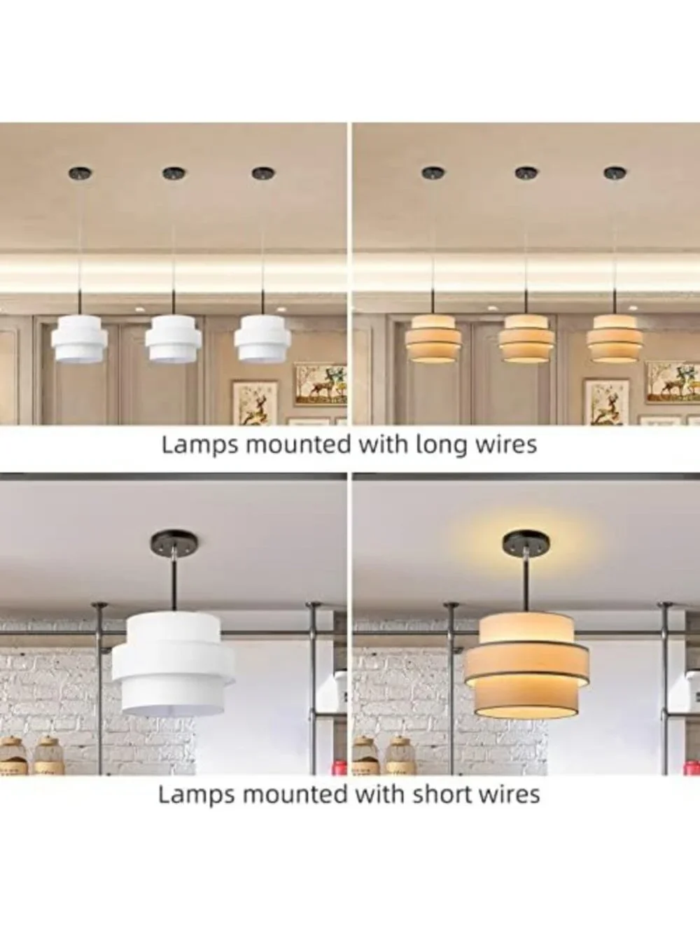 Elegant 3-Tier White Drum Lampshade for Pendant & Floor Lamp Replacement